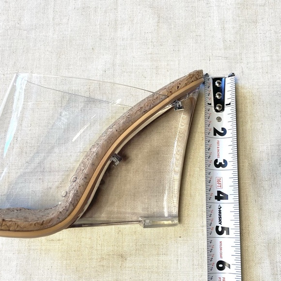 Cape Robbin Lemonade Crystal Clear Acrylic Wedge Heel - Picture 8 of 12